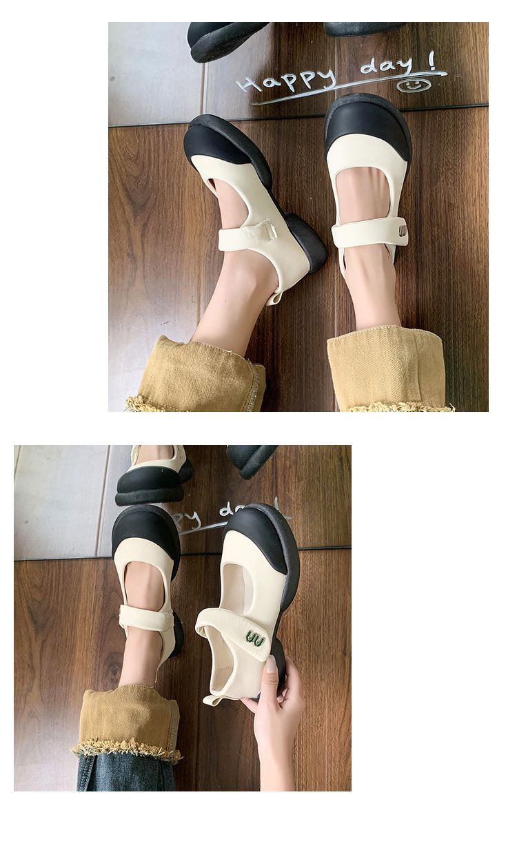 Csúnya és aranyos fehér francia Mary Jane bőrcipő, női szandál, 2024-es új, nyári Xiaoxiang, szoknyával, kényelmes, egyrészes cipő._voghion.com