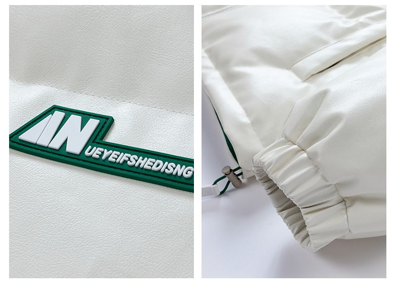 Giacca imbottita in piuma d'anatra bianca da uomo in pelle PU con colletto rialzato, modello invernale 2025, alla moda_voghion.com