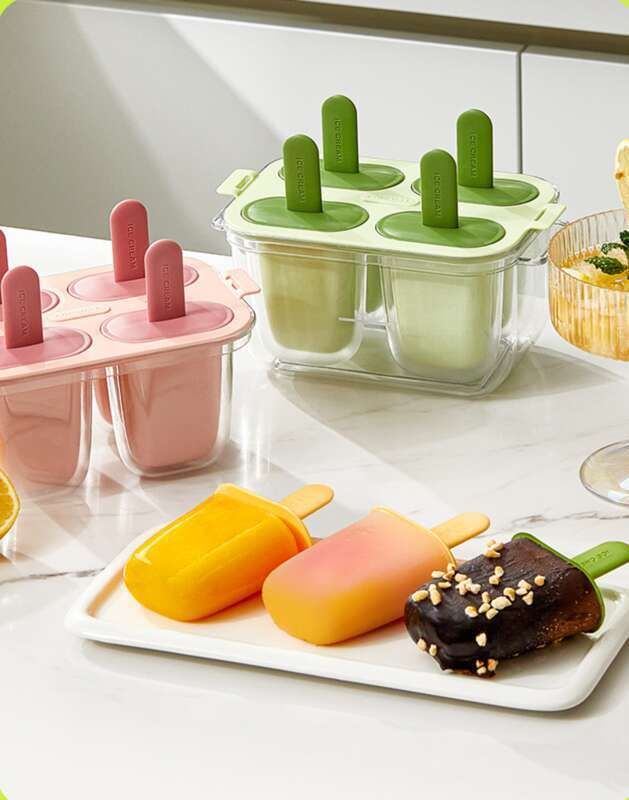 Sweet Qin Homemade Mold Double-layer Sandwich Silicone Easy Demolding DIY Ice Cream Popsicle Grinding Tool_voghion.com