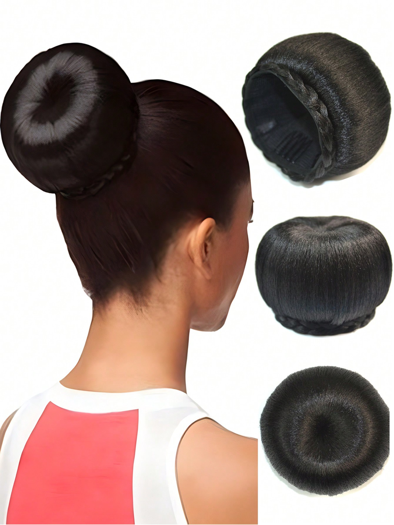 1 gab. elastīgas blondas bulciņas šignona sintētiskās donutu ruļļa šinjona karstumizturīgas matu daļas_voghion.com