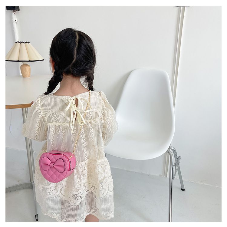 Girls children's hanging women's bow small mini zero wallet, cross bag, diagonal shoulder bag_voghion.com