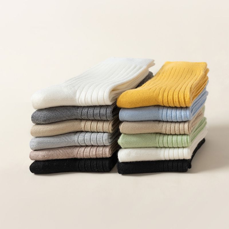 Nuovi calzini in cashmere autunnali e invernali per le donne, calzini in pile in stile giapponese, calzini da donna a tubo centrale tinta unita, calzini in cashmere fatti a mano con doppia cucitura_voghion.com