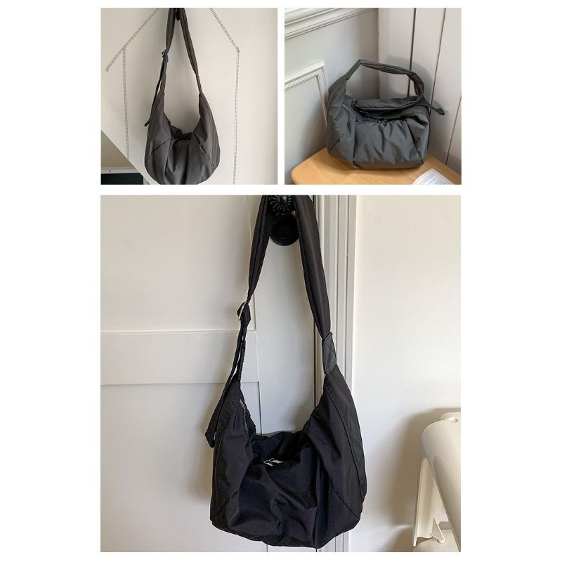 Borsa a tracolla da donna in nylon, grande capacità, tracolla larga, casual, alla moda, vari colori_voghion.com