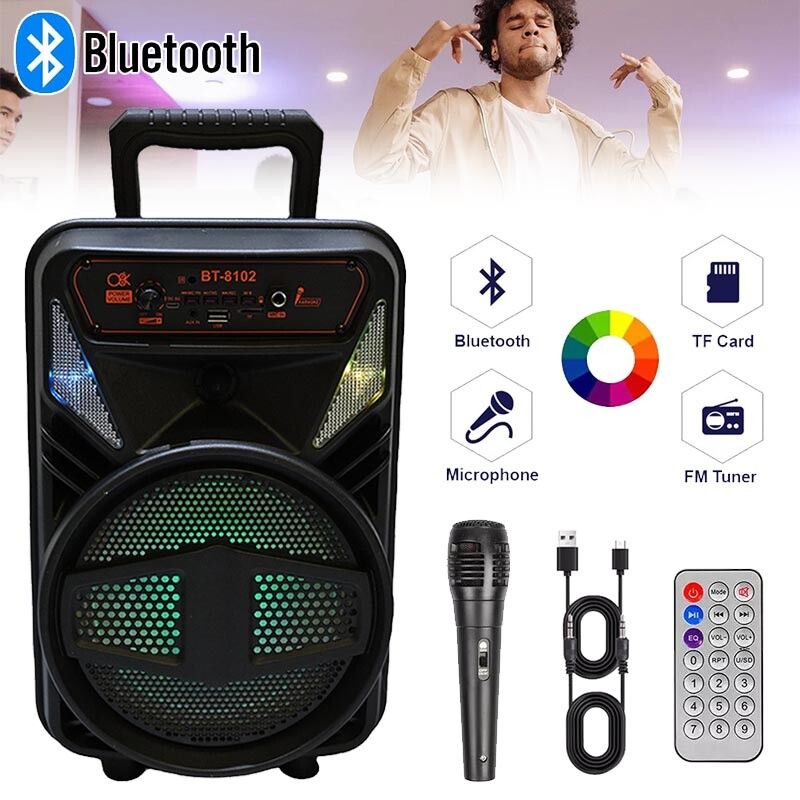 Tragbarer 1000-W-Bluetooth-Party-Lautsprecher mit LED-Beleuchtung und Mikrofon_voghion.com
