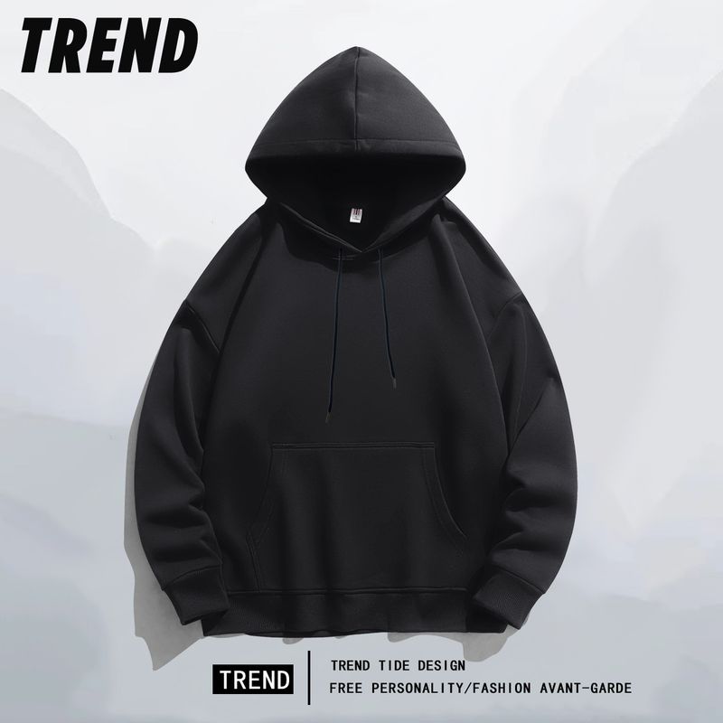 Felpa da uomo alla moda, con cappuccio, tinta unita, color caramella, taglie forti, autunno inverno_voghion.com