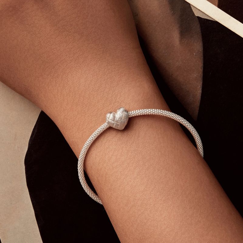 Weaved Heart Charm Charm Sterling Silver Charm_voghion.com