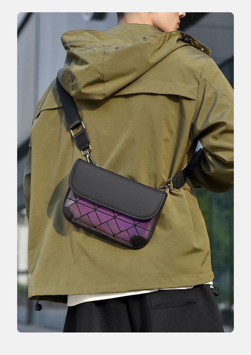 Borsa a tracolla a rombo rosso netto, piccola borsa a tracolla universale, borsa alla moda per cellulare, uomo alla moda_voghion.com
