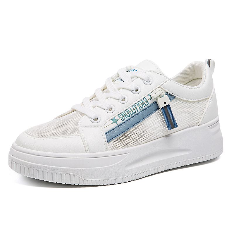 RenMou White Wom's Summer 2025 New Breathable Mesh Versatile Thin Casual Flat Bottom Spring And Autumn Sports Board Shoes Exclusive Supply_voghion.com