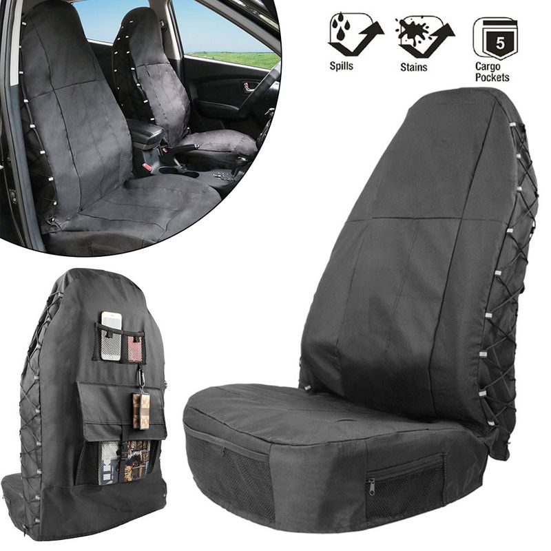 Abdeckung Oxford Tuch Langlebig Wasserdicht Mit Zurück Organizer Für Auto Lkw SUV Auto Sitz Protector_voghion.com