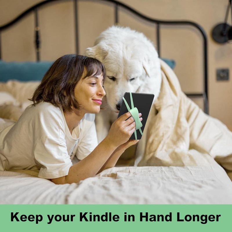 Alça de aderência para Kindle e tablet – Suporte ergonômico de silicone antiderrapante para leitura na cama/no trajeto (operação com uma mão, dispositivos universais de 6 a 10 polegadas)_voghion.com