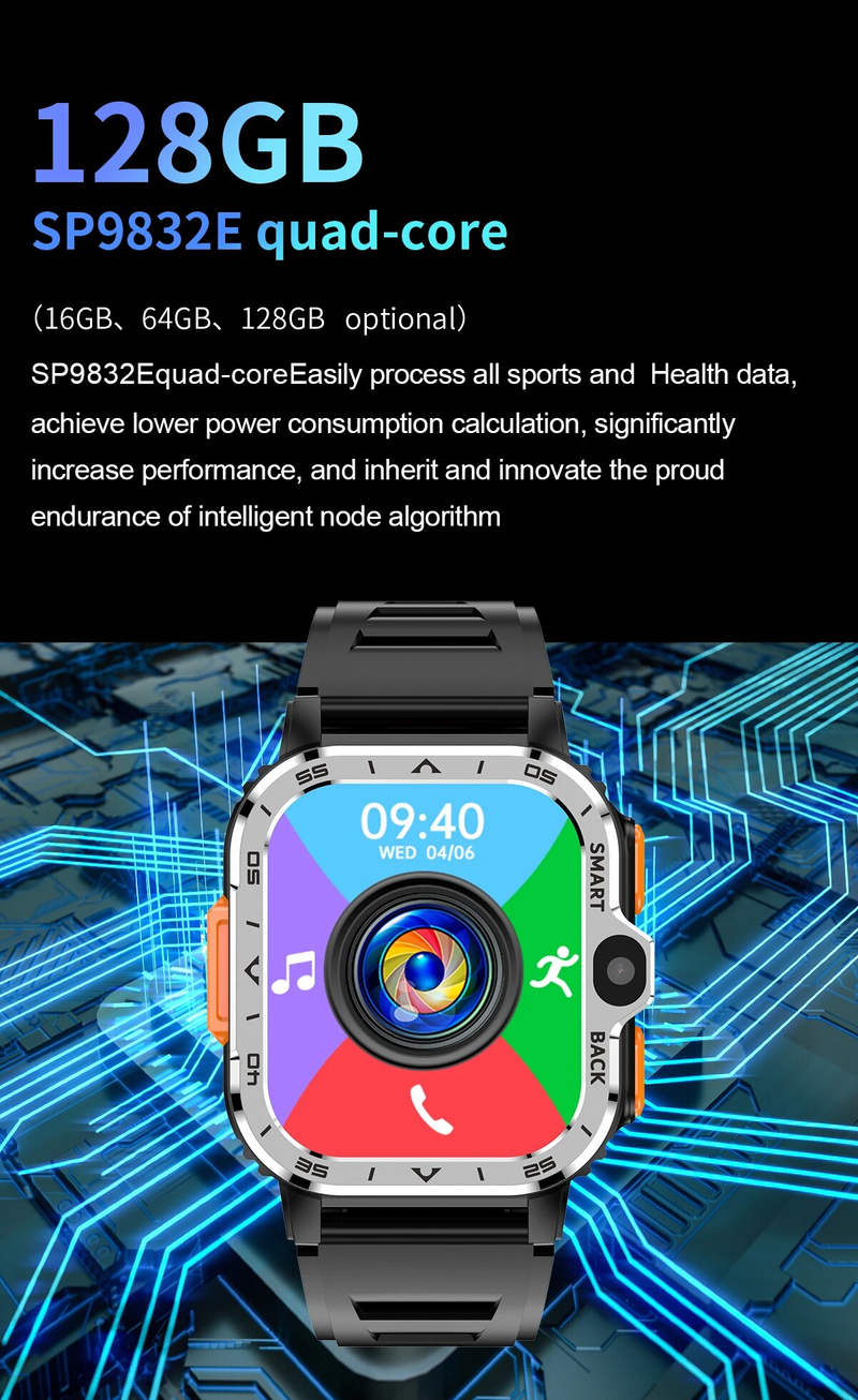 Valdus PGD Android Smart Watch Herren GPS 16G/64G ROM-Speicher HD Dual-Kamera NFC 2G 4G SIM-Karte WIFI Kabelloses schnelles Internet_voghion.com