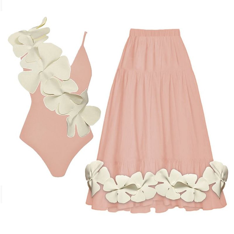 2024 New Suspender One-piece Women's Floral Hot Spring Swimsuit_voghion.com