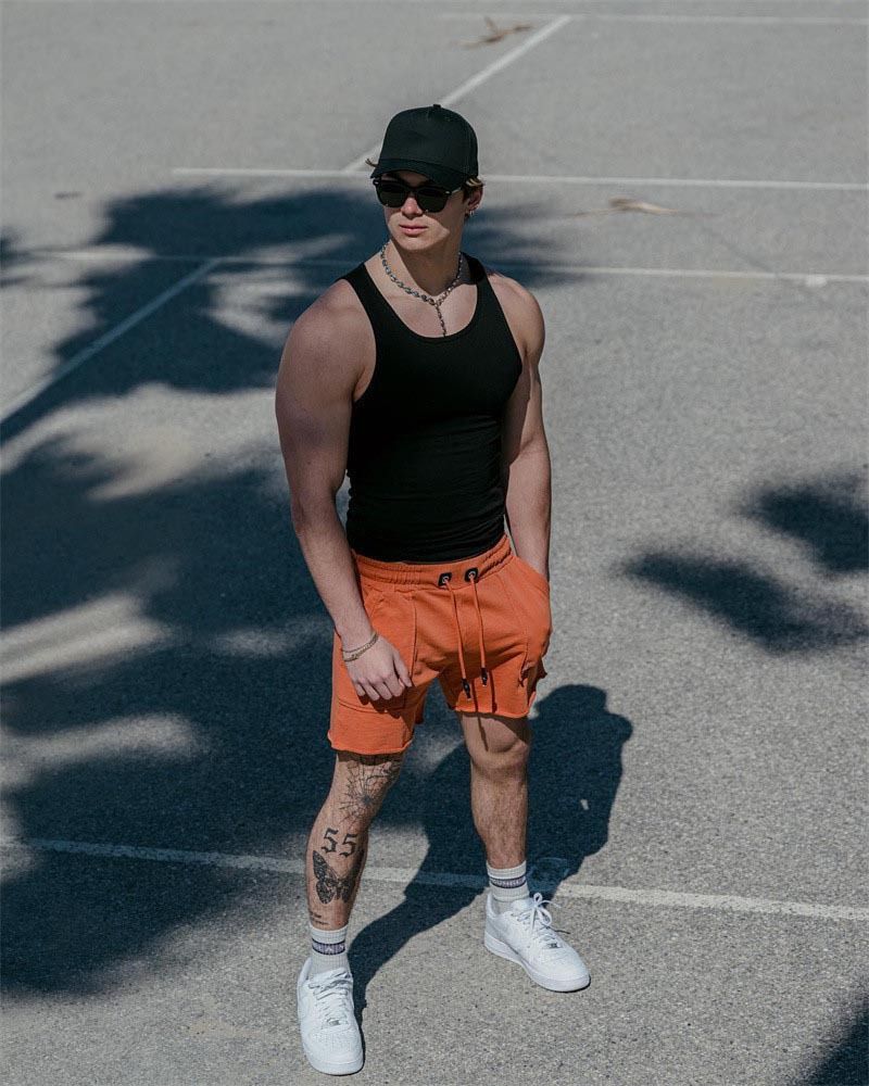 2024 American Style Summer Coarse Thread Tight Sports Fitness Base Layer Tank Top Trendy Men's Vest_voghion.com