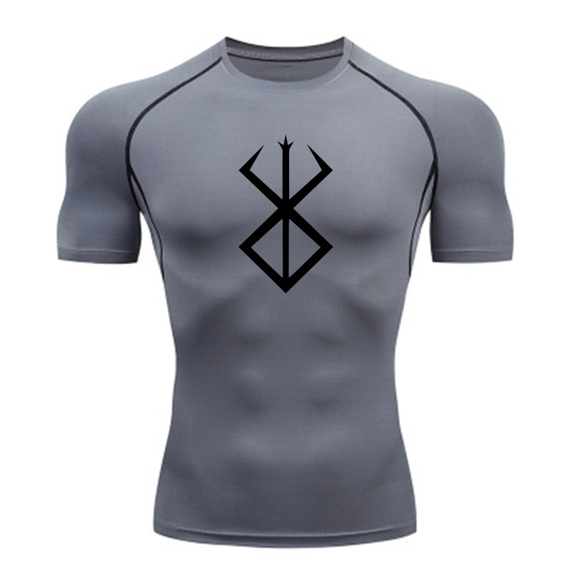 Man's Clothing Sports Tight Quick Drying Fitness Wear Short Sleeve Running High Elastic Moisture Absorption Compression T-shirt For Men_voghion.com