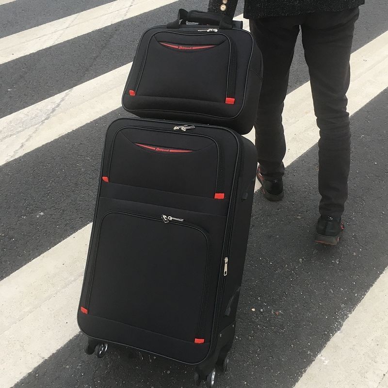 Oxford cloth suitcase multi-wheeled trolley box Male and female students suitcase password box 20 "24" 26 "cloth box_voghion.com