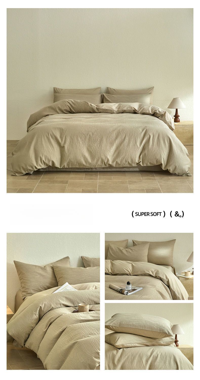Copripiumino in lenzuola lavabili di lusso leggero in jacquard ABS, quattro pezzi, set di biancheria da letto 2025, gonna da letto, tre pezzi_voghion.com