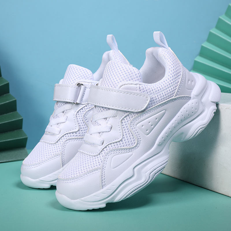 Boys, Mesh Faced Girls, Sports Shoes, Little Autumn Kindergarten Performance, Big Children's White Shoes_voghion.com