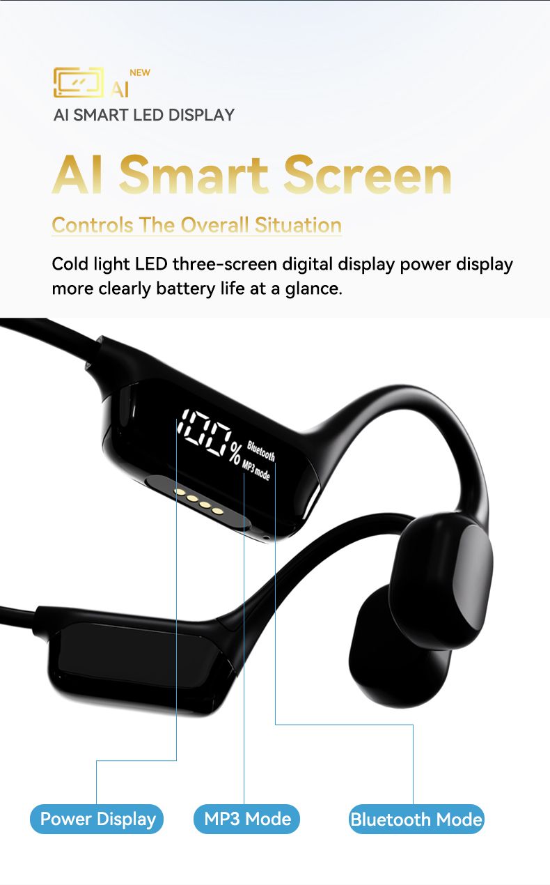 Bone Conduction Headphones Bluetooth 5.4 Wireless Earphone IPX8 Waterproof For Swimming Sports Support MP3 Player With_voghion.com