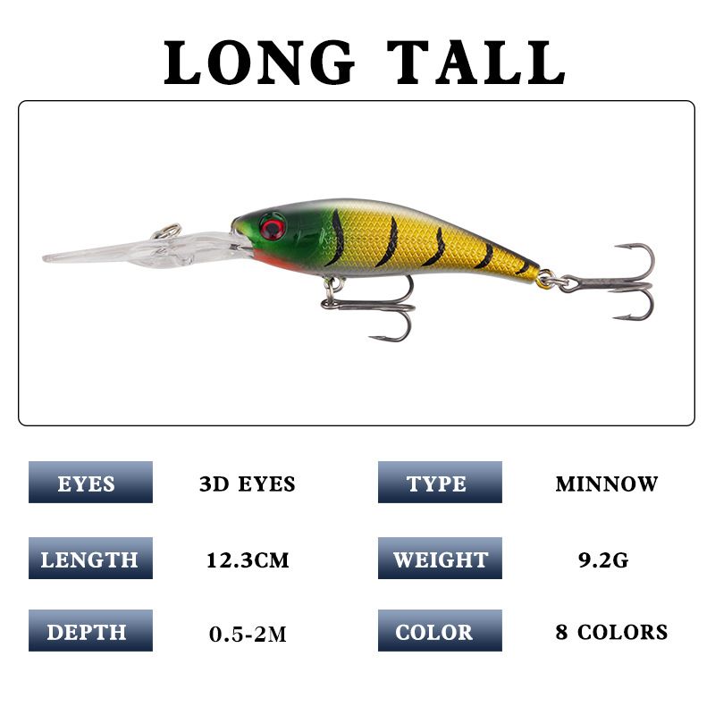 Leurre de pêche rigide à longue langue, appât artificiel pour ménés, 10 cm/9,2 g, simulation transfrontalière_voghion.com