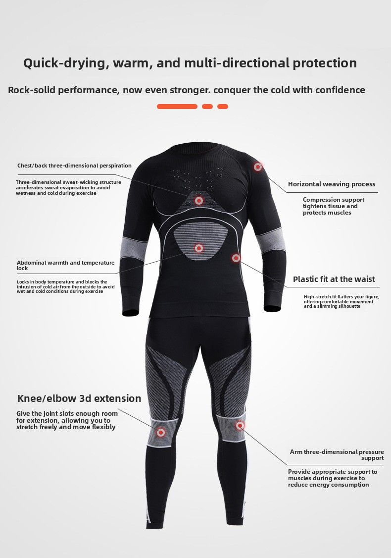 2025 Ski Quick-Dry Suit Extremely Cold Compression Base Layer Sports Men's Thermal Functional Underwear Autumn Winter_voghion.com