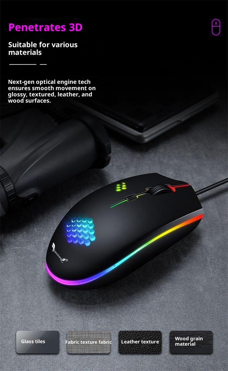 Digitex Digitex Universal USB Luminous Wired Gaming Mouse For Home Office Desktop Laptop Optical_voghion.com