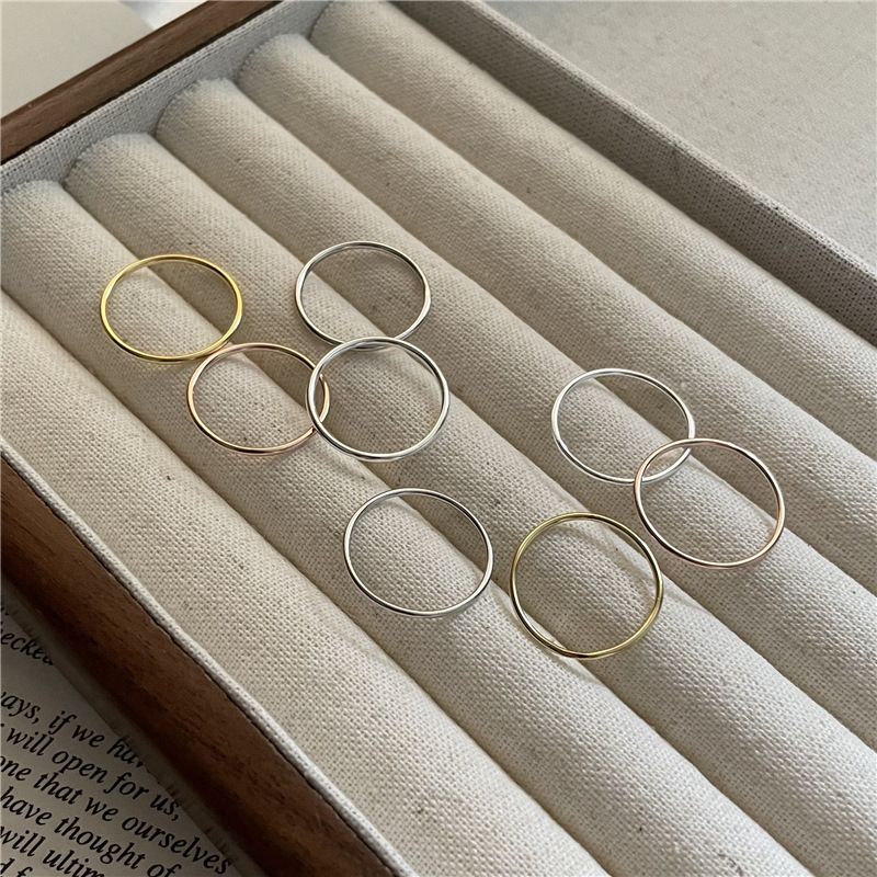 Anello di apertura in argento sterling S925 all'ingrosso in fabbrica Anello sottile da donna 1,2 mm 1 mm Anello alla moda con striscia Anello nocca_voghion.com