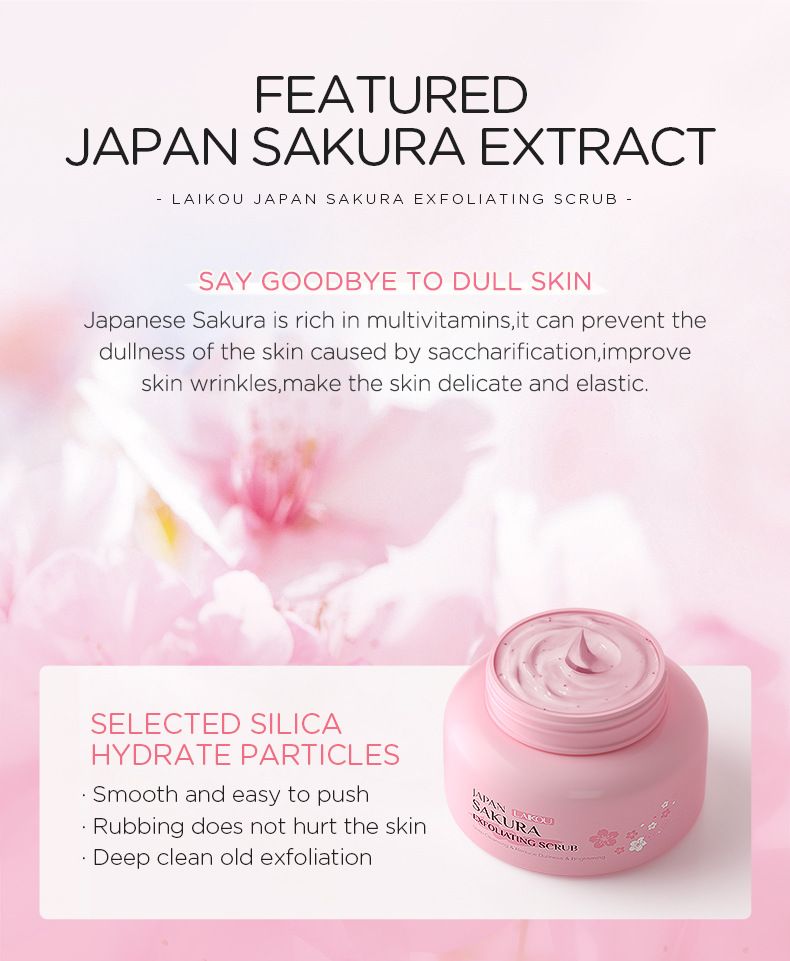 Laico Japon Sakura Yüz Peelingi 100g Keratin Temizleyici Nemlendirici_voghion.com