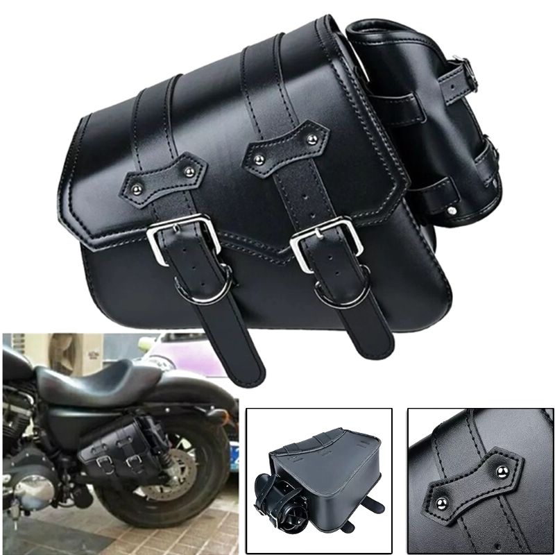 Sacoches de moto en cuir PU, pochette latérale pour outils, sacoche de selle gauche/droite pour Harley Sportster XL883 1200 48 72_voghion.com