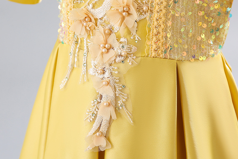 Robe princesse à fleurs pour filles d'un an, spectacle de Piano d'été_voghion.com