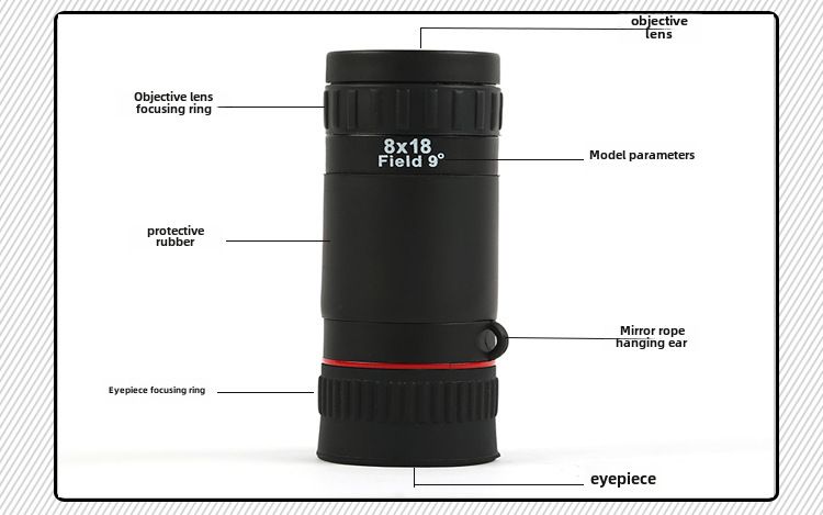 Outdoor telescope 8X18 HD portable monoculars low light night vision children astronomy Camera telescope_voghion.com
