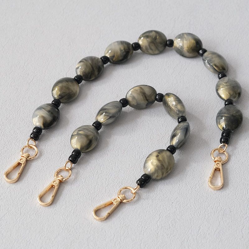 Acessórios de acrílico da moda com contas de pó dourado, cordão de ombro, bolsa transversal, alça de telefone_voghion.com