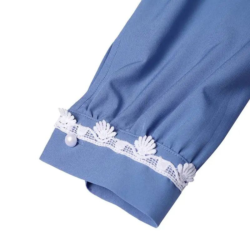 Damenkleidung Muslimisches Gewandkleid Mode Langarm Spitze Häkelweste Damen Frühling Casual Fake Zweiteiliges Kleid_voghion.com