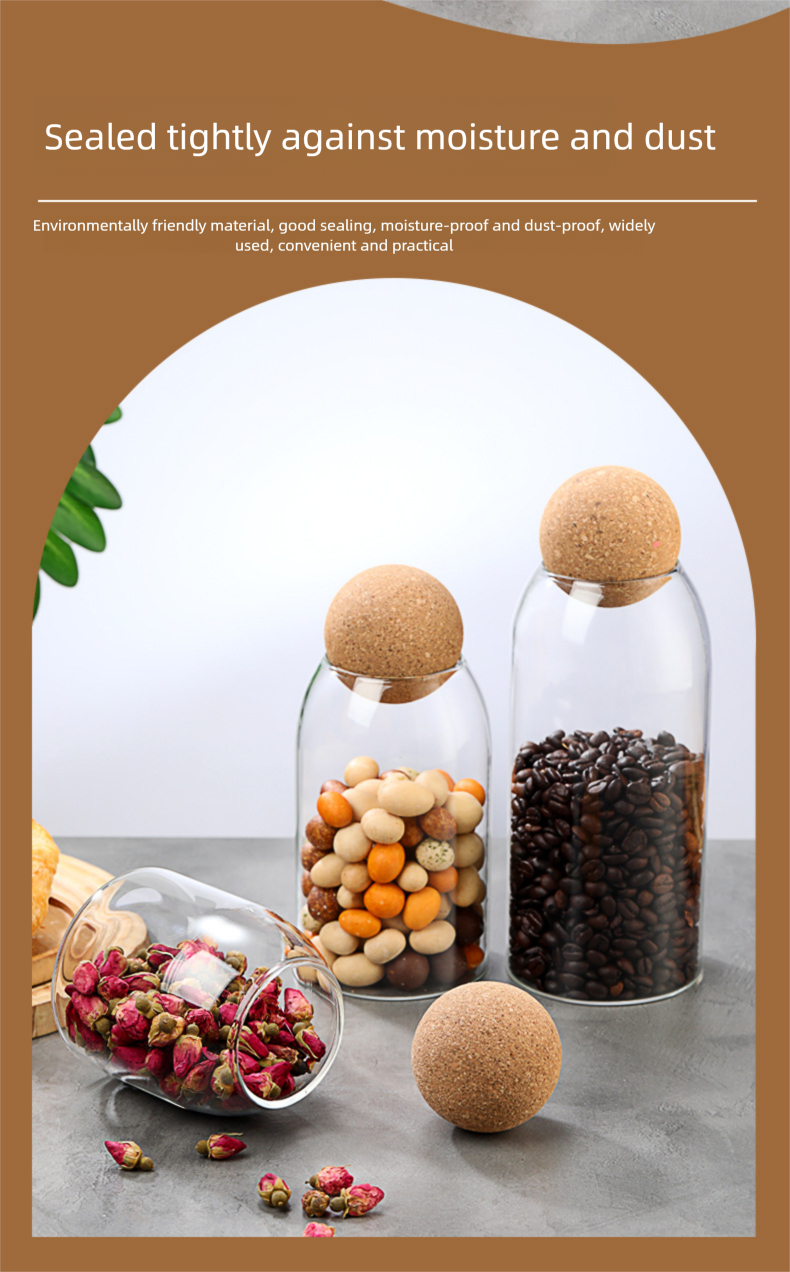 Household Five Grains Sealed Food Spice Square High Borosilicate Glass Storage Jar_voghion.com