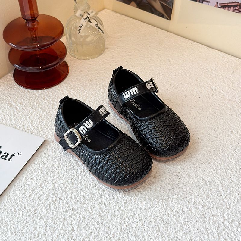 2025 sommer Neue Koreanische Stil Elegante Single Für Kinder, Mädchen Flach Weiche Sohle Vielseitig Leder Schuhe_voghion.com