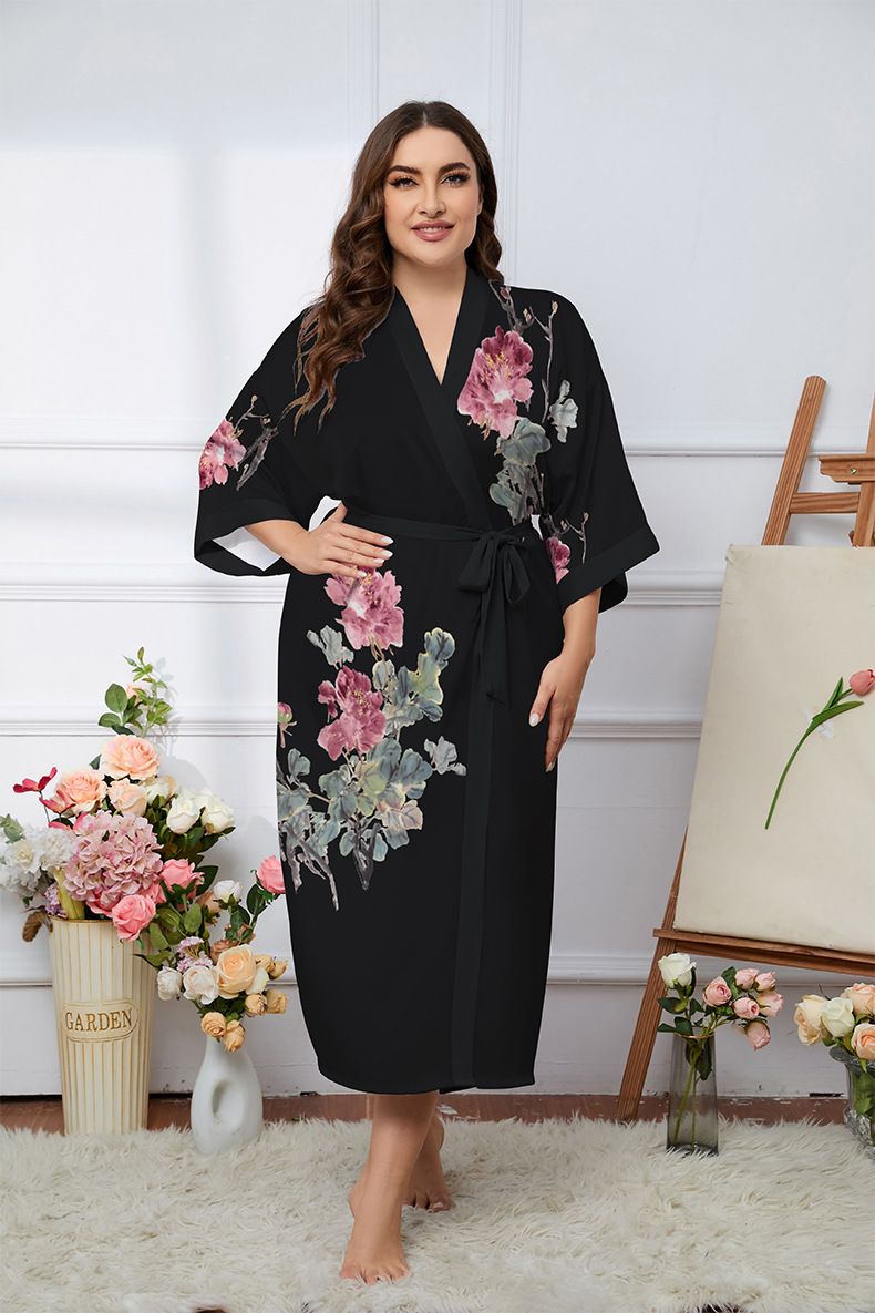 Sömn Damkläder Stora Pyjamasar Nya Satinpyjamas Dam Sommar Lätt Lyxigt Issiden Sval Nattlinne Badrock Hemkläder_voghion.com