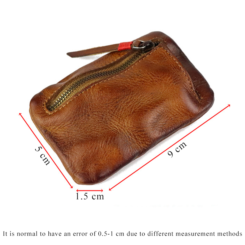 New Coin Purse for Men Vintage Mini Wallet Original Leather Card Case Holder Wallet Male Short Zipper Small Change Organizer Bag_voghion.com