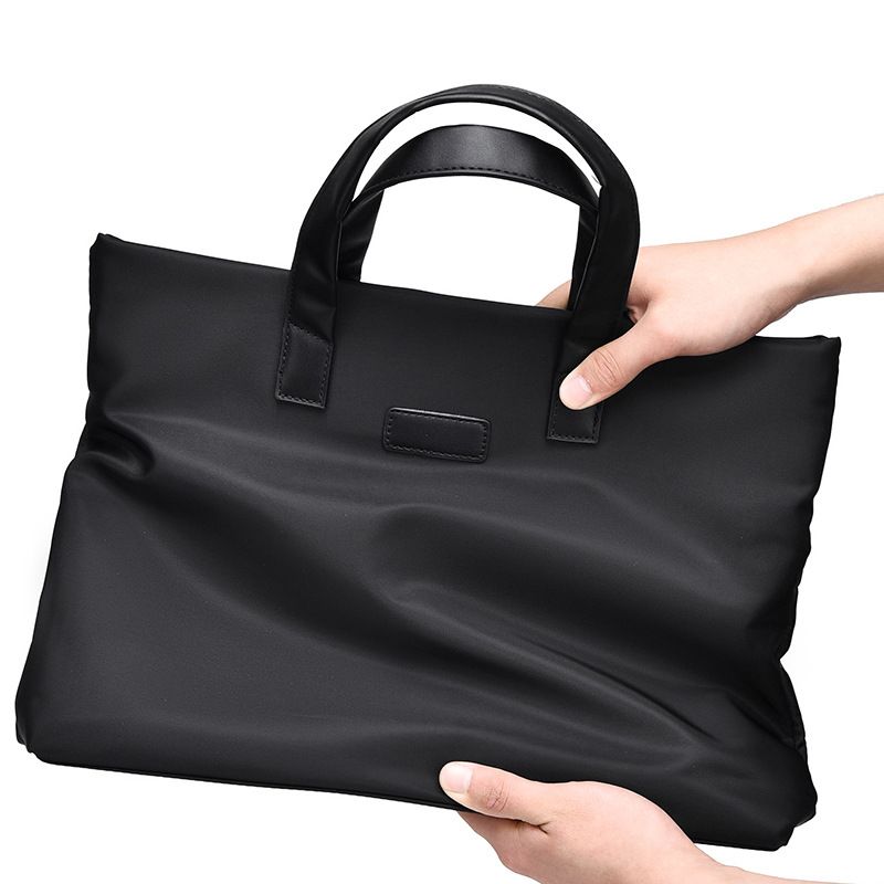 New Men's Business Meeting Handbag File Bag Printed Horizontal Zipper Briefcase_voghion.com