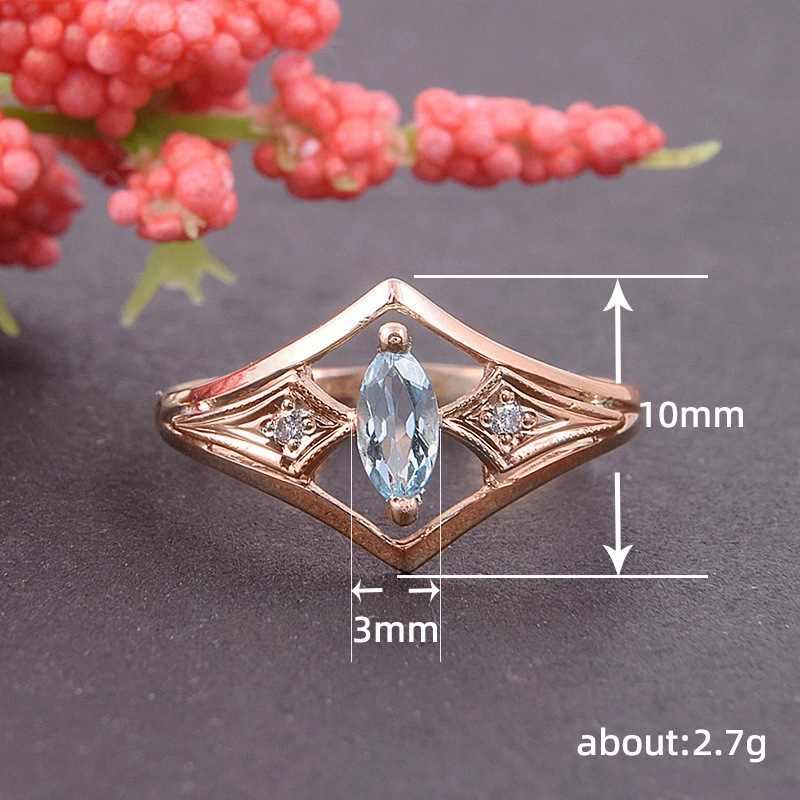 Cao Shis bästsäljande ringar med hästöga zirkon V-formad ring, ring i klassisk diamantstil_voghion.com