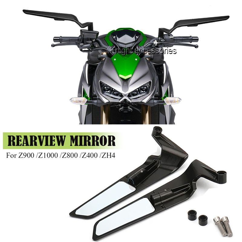 „Kawasaki Z900 Z1000 Z800 Z400 ZH4“ universalus naujas galinio vaizdo veidrodėlis motociklo veidrodėliams reguliuojamas šoninio sparno galinio vaizdo veidrodėlis_voghion.com