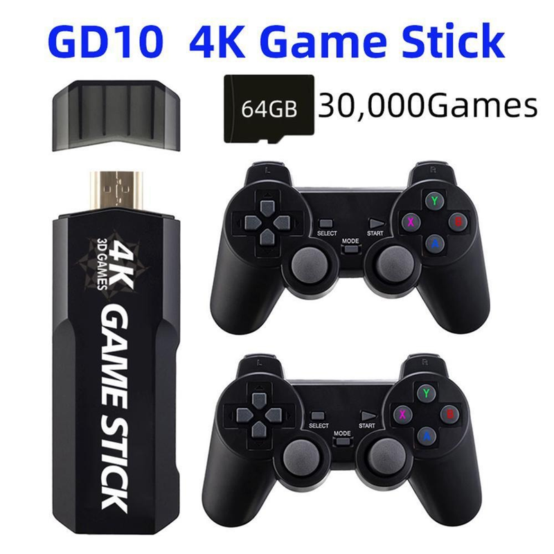 GD10 Game Stick Ενσωματωμένο 40000 παιχνίδια 128GB/64GB/32GB 2.4G Ασύρματο χειριστήριο HD Retro Κονσόλα παιχνιδιών βίντεο 4k HD Κονσόλα παιχνιδιών βίντεο_voghion.com