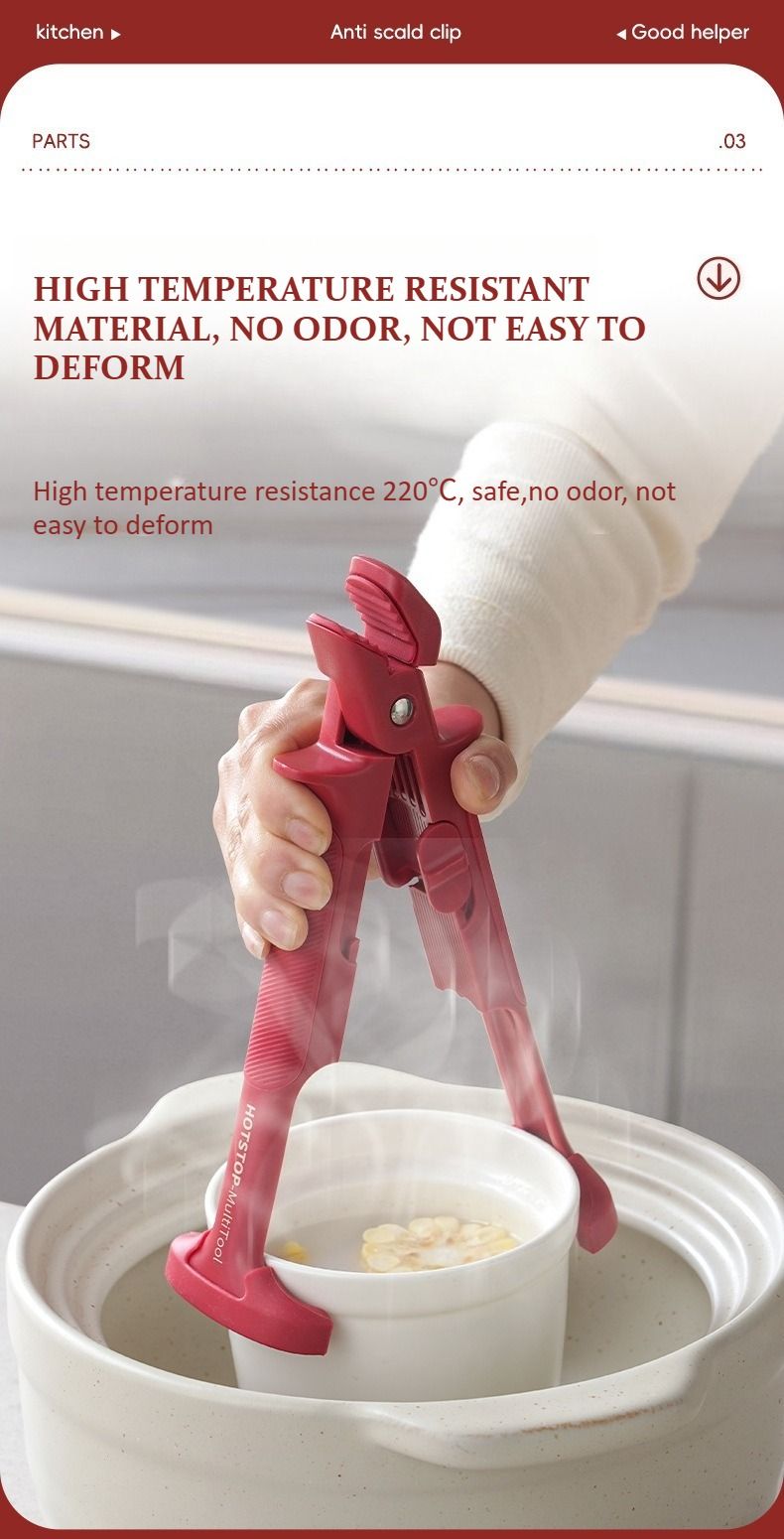 2-in-1 hitzebeständiger Verbrühschutzclip aus Silikon | Sicherer Schüsselgreifer und Küchenzange | Mehrzweck-Verbrühschutz-Silikongreifer_voghion.com