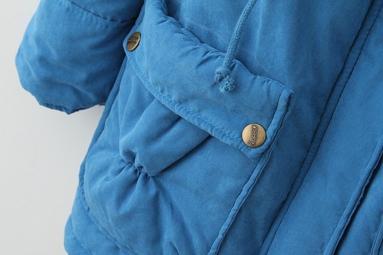 2023 frauen Neue Herbst und Winter Koreanischen Stil Große Tasche Baumwolle Mantel Kordelzug Taille Sherpa Samt Verdickt Revers Parka_voghion.com