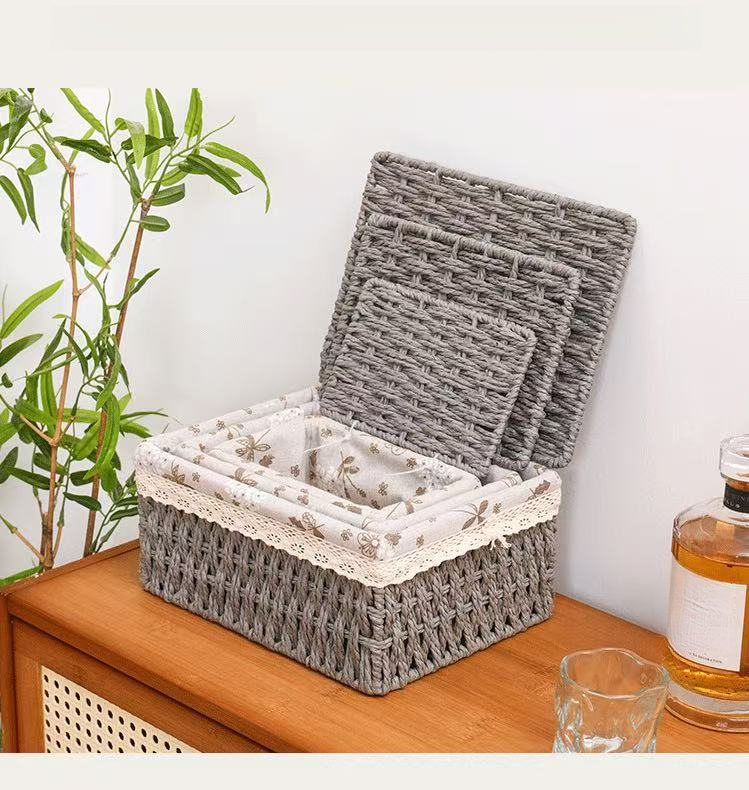 Storage Box, Desktop Cosmetics, Snacks, Miscellaneous Items, Coffee Table, Toys, Keys, Woven Storage, Living Room_voghion.com