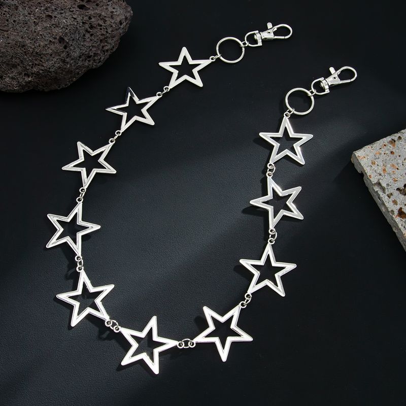 Überzogener fünfzackiger Stern – Jeans-Anhänger für Herren – High-End-Hip-Hop-Nischenhose_voghion.com