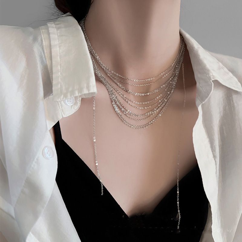 Collana di perle con nappa e spilla a forma di cuore, stile coreano, minimalista, da pendolare, con clavicola, catena per maglione, gioielli di alta qualità_voghion.com