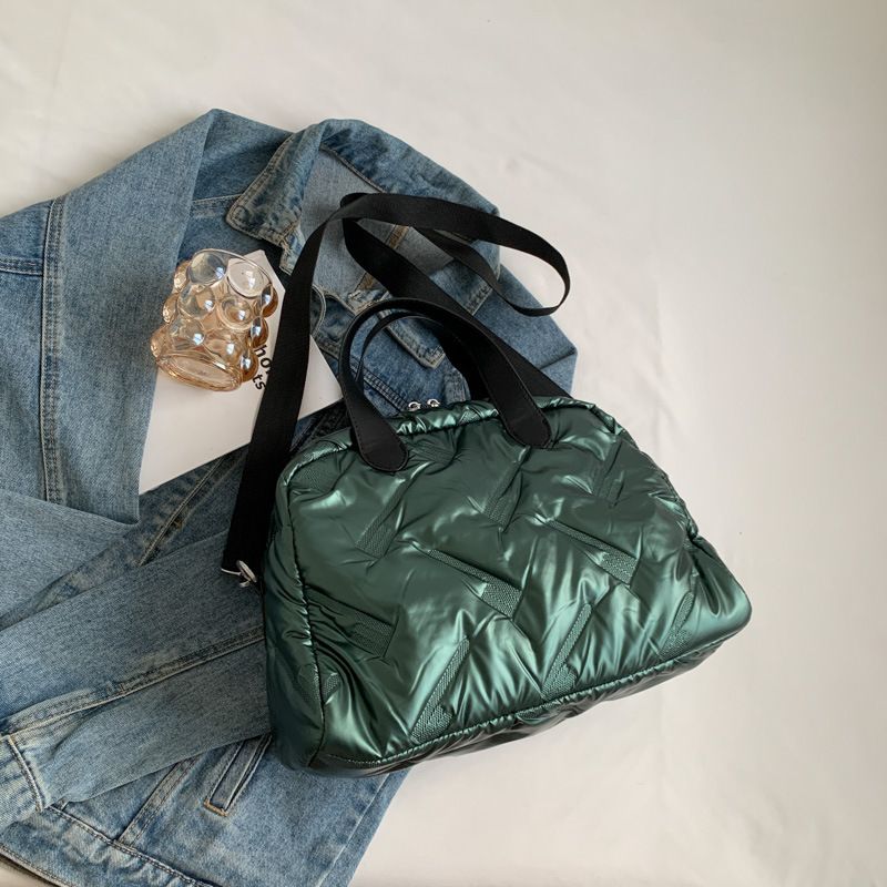Materiale del piumino Giacca imbottita in cotone Borsa casual Tracolla lunga_voghion.com