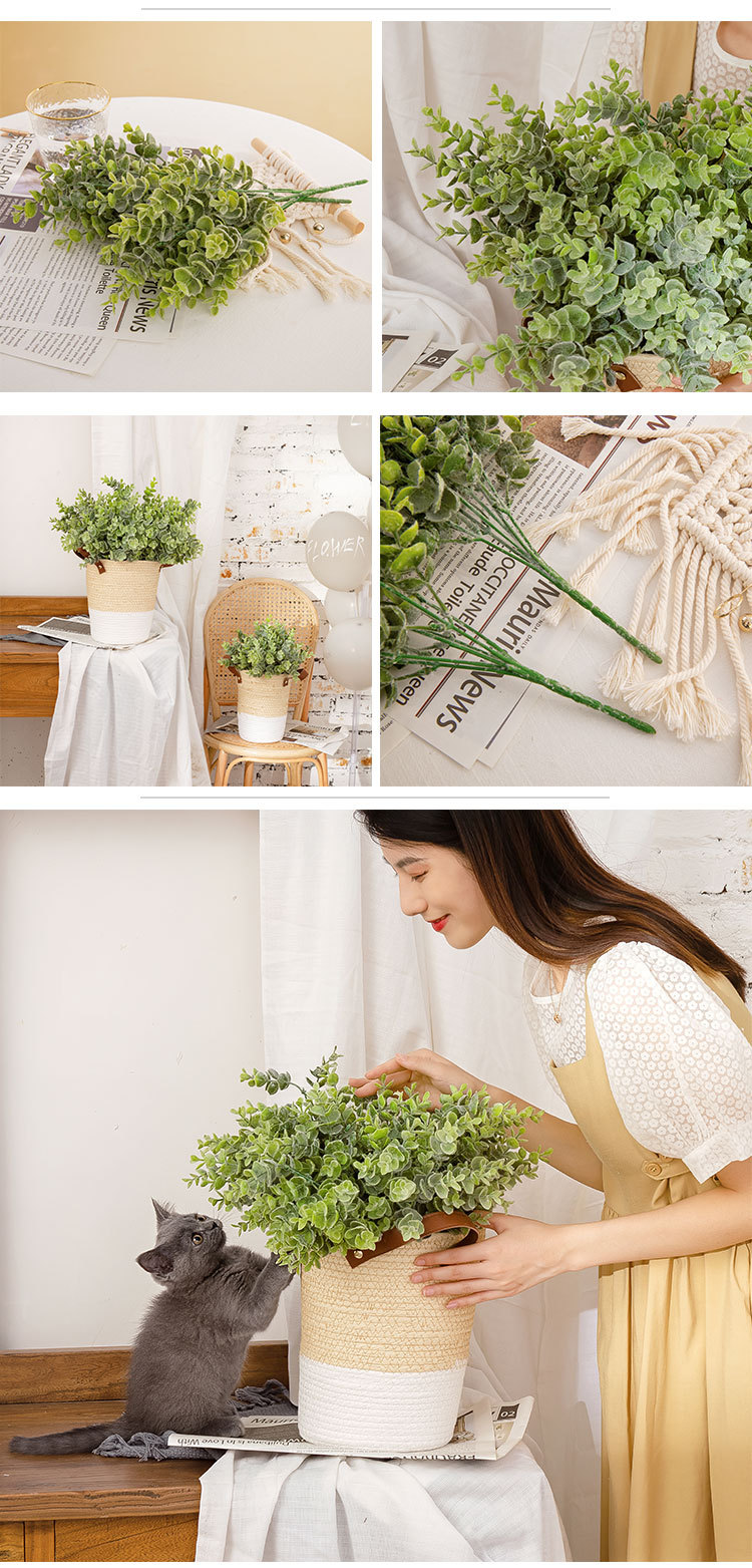 Produttore eucalipto vendita soldi foglia capelli con erba fiori artificiali all'ingrosso fiori artificiali decorazione matrimonio GF16296A_voghion.com