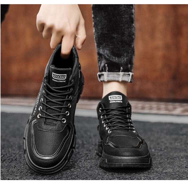 Men's Work Boots Slip-Resistant Comfortable Round Toe Casual Hiking Shoes With Rubber Sole For Outdoor Construction Non Slip Wear Resistant_voghion.com