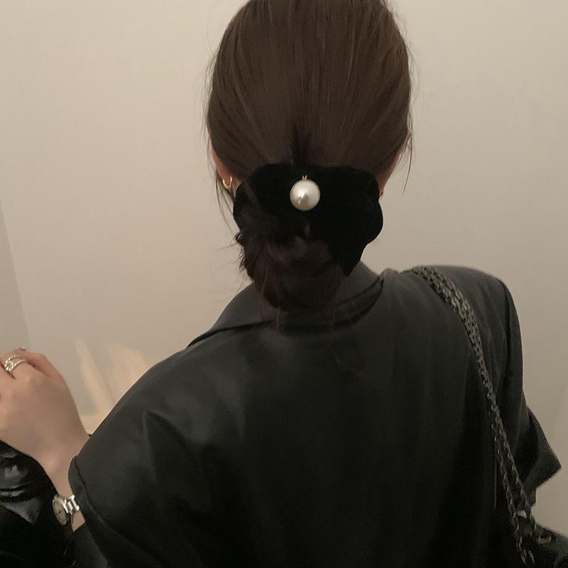 Oh Mo ~ il senso avanzato della vera seta! Anello per capelli con perle, copricapo, anello a salsiccia, elastico per capelli, accessori per capelli, acconciatura posteriore, corda per capelli, Corea del Sud_voghion.com