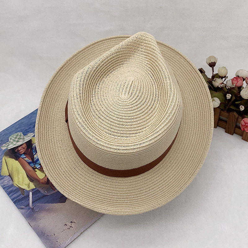 klassiska och fashionabla handvävda jazzhattar för män och kvinnor, solhattar, stråhattar, vår- och sommarhattar_voghion.com